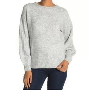 Max Studio Sweater Womens Size XL Gray Ribbed Puff Sleeve Cozy Knit New With Tag
